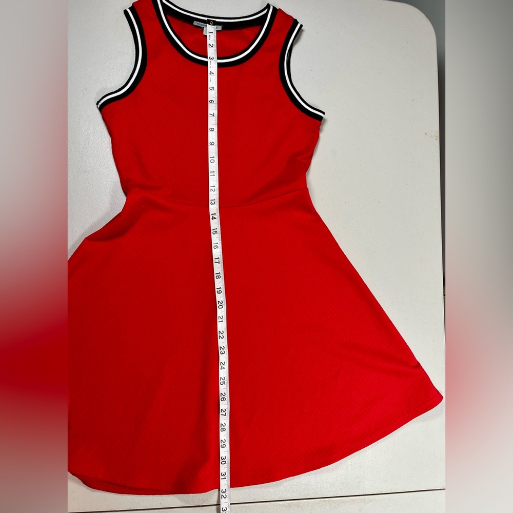 Vintage 1970s Charlotte Russe ringer t knit mini red tank dress preppy, small - Picture 6 of 12